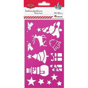 Szablon Titanum plastikowy Świąteczny 10 wzorów, 18cm